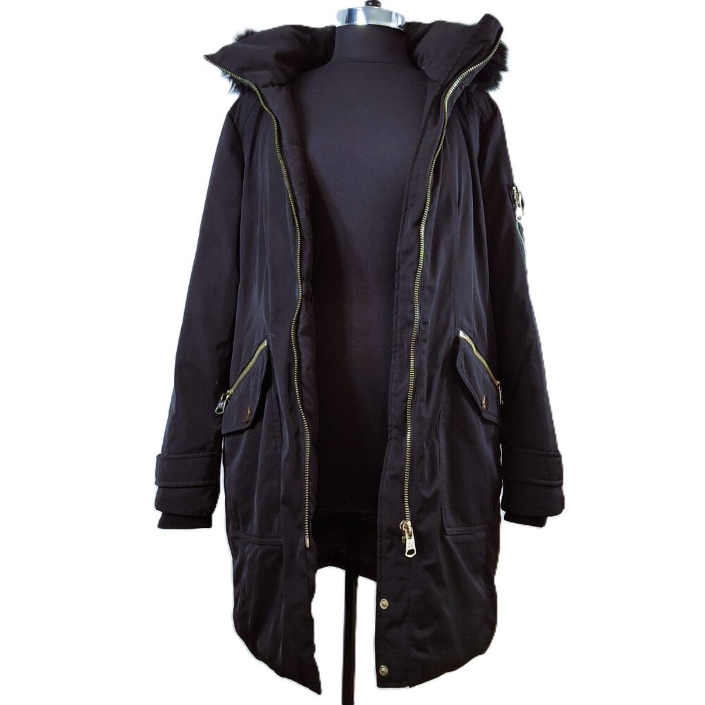 Calvin Klein Performance Down Winter Parka Coat Sz XL Puffer Fitted Long Hooded